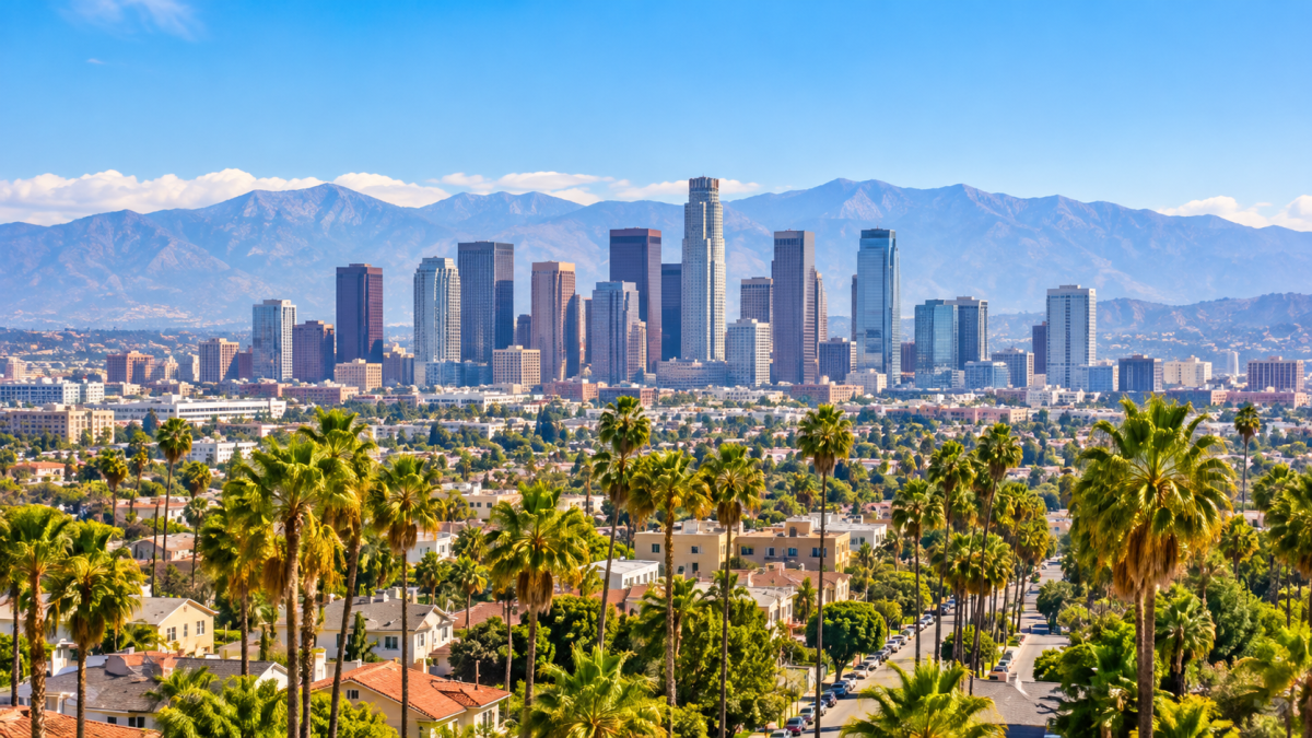 2026 10 puremovers.com aerial view los angeles palm lined neighborhoods downtown skyline v1
